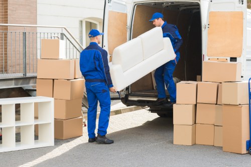 Removal van on a residential street in Islington
