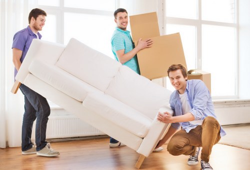 Careful transport of workplace items during an Islington relocation