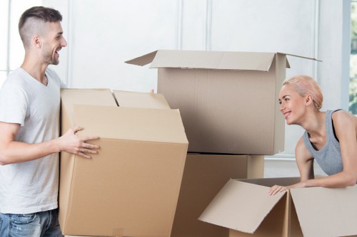 Local office movers managing a relocation in a busy Islington street