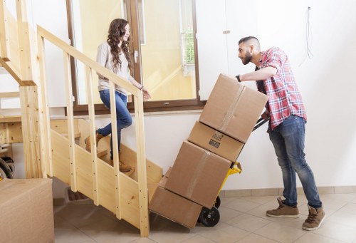 Team managing office furniture relocation in Islington commercial premises