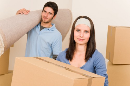 Removal van and movers preparing for a local move in Islington